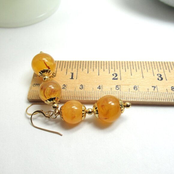 Faux Amber Earrings - Picture 5 of 6